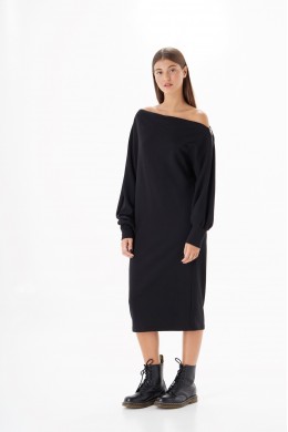 HOODIES DRESS OFF SHOULDER OVER SIZE 