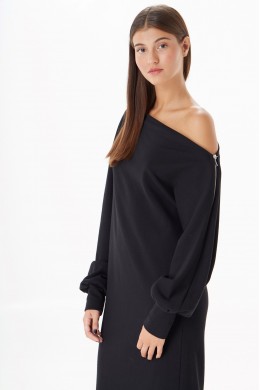 HOODIES DRESS OFF SHOULDER OVER SIZE 