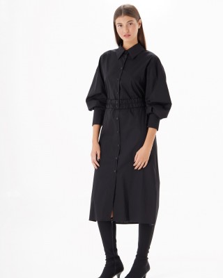 POPLIN LONG SHIRT DRESS