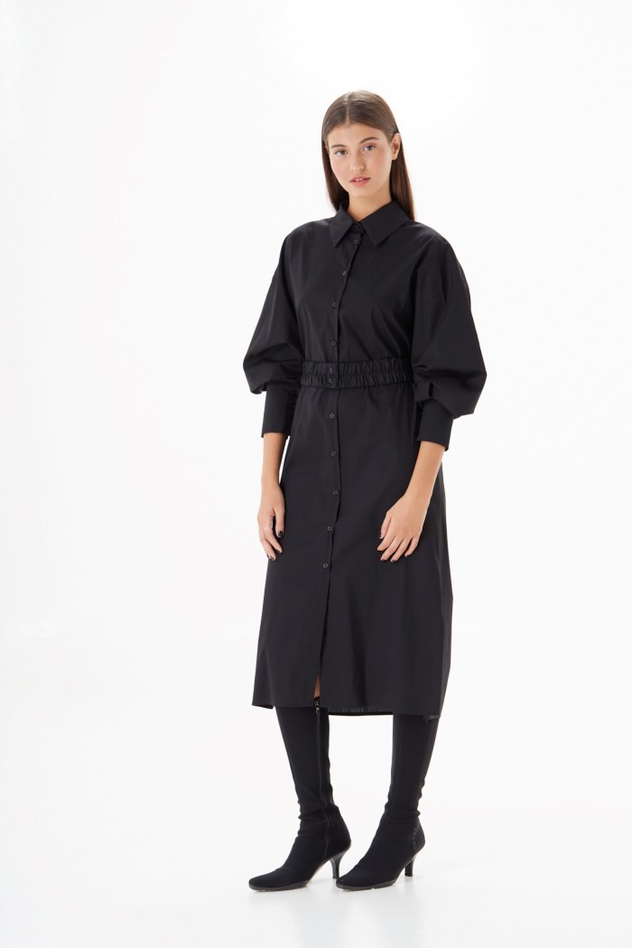 POPLIN LONG SHIRT DRESS