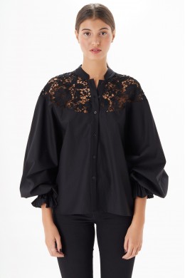 POPLIN LACE SHIRT