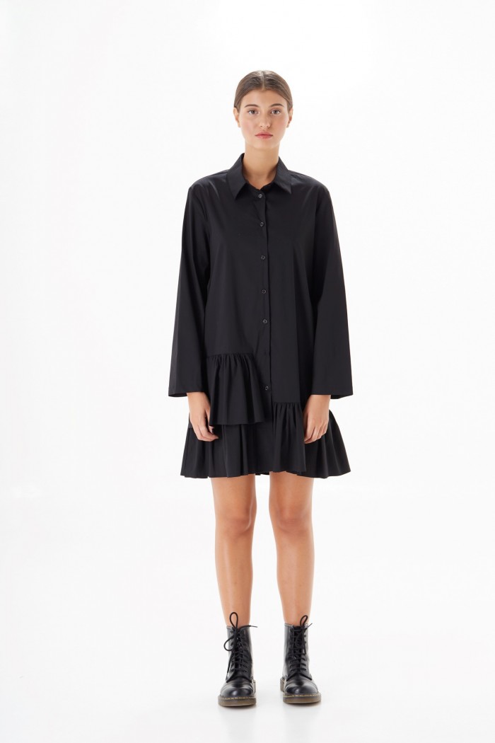 RUFFLE SHIRT DRESS 